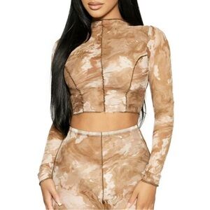 Naked Wardrobe Womens Cropped Marble Top